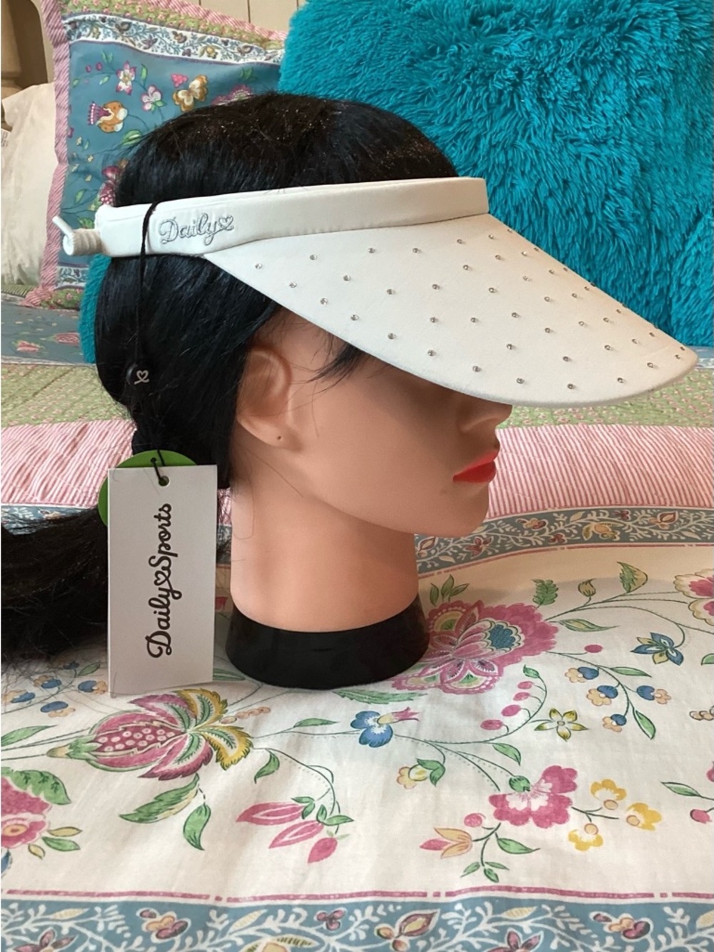 Daily Sports White Crystal-Embellished Manda Big Visor
